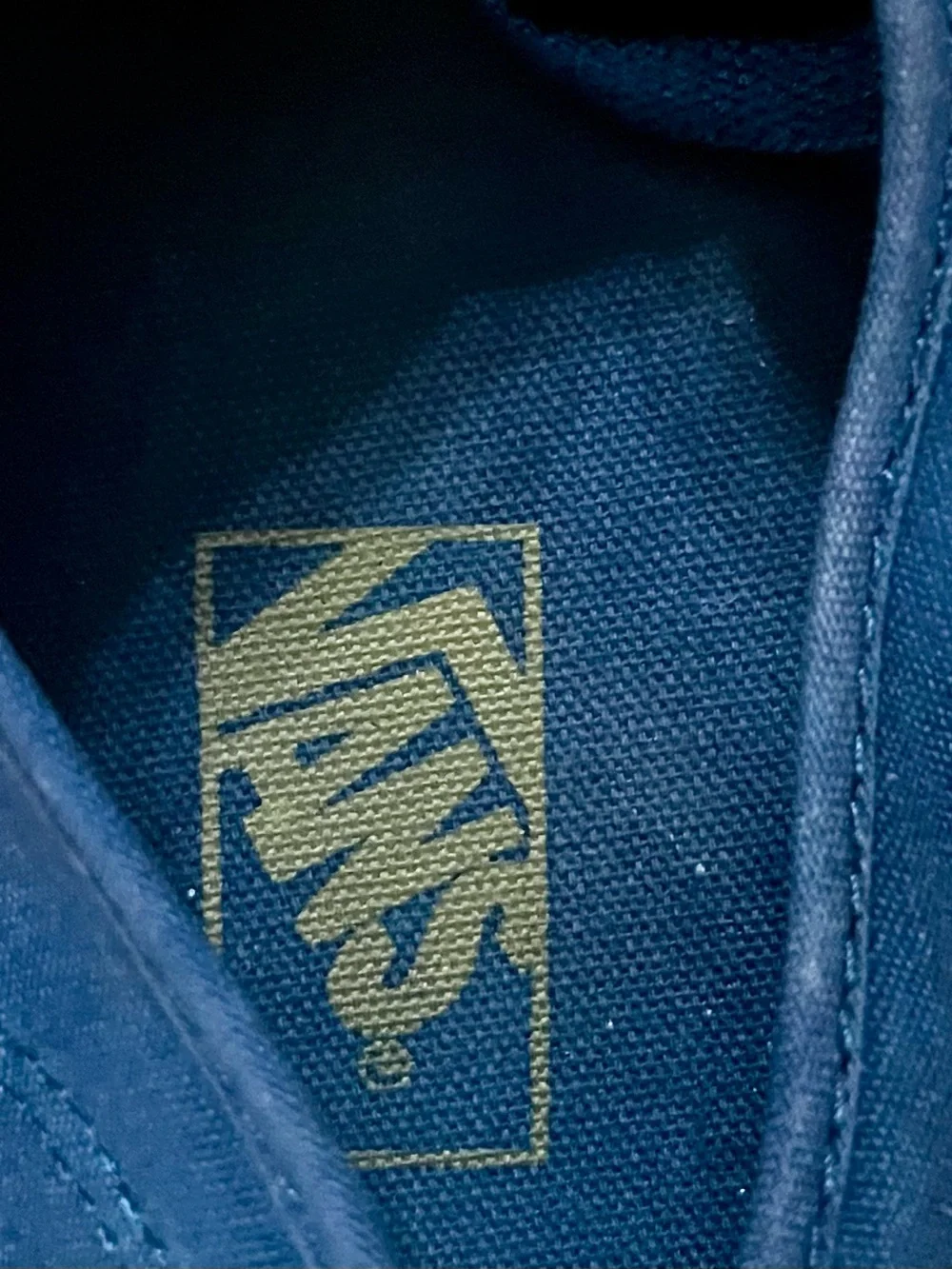 Vans Men’s Navy Canvas Low-Top Sneakers with Gum Sole